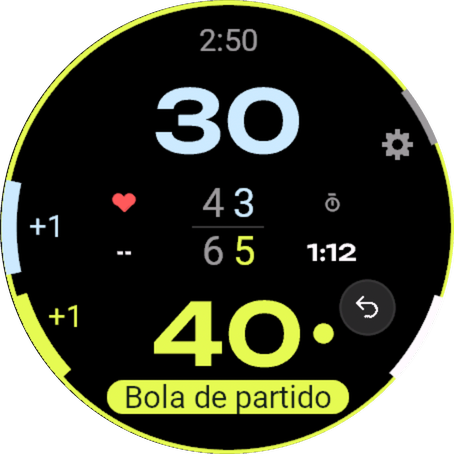 Reloj Garmin en match ball