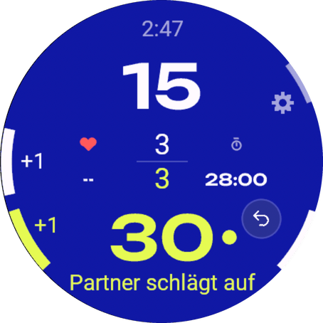 Garmin-Uhr im Theme Blau