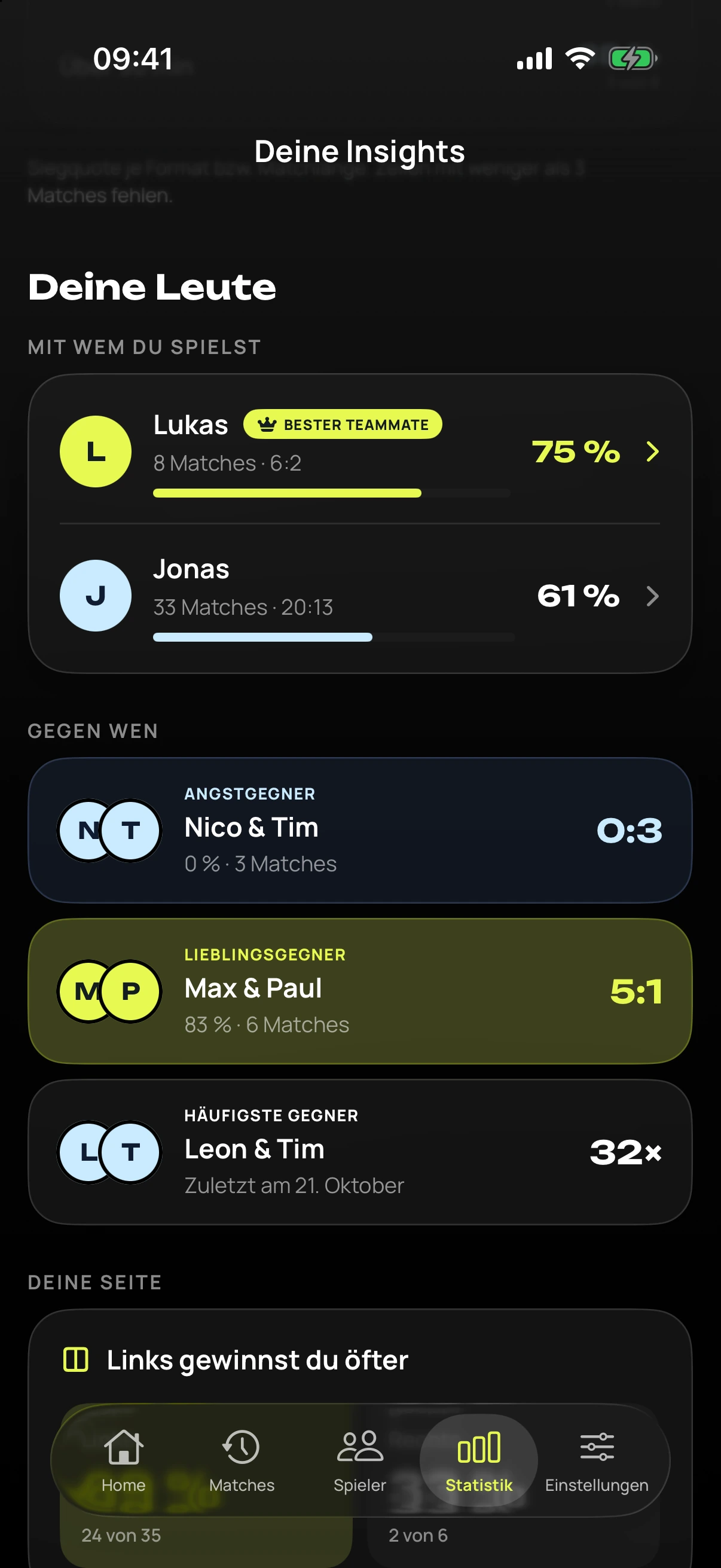 iPhone mit Teammates und Gegnern